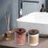 Tbestmax Bathroom Container for Qtips, 10/7 OZ Cotton Ball/Swabs Dispenser, Brown Wood Lids