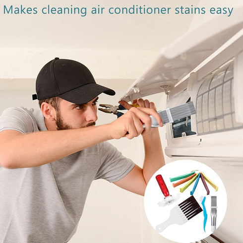 5 Pcs Air Conditioner Fin Cleaner Set 3 Different Ac Fin Comb Condenser Fin Straightener,2 Different Brush Condenser Ac Coil Cleaner Air Refrigerator Fin Cleaner Evaporator Radiator Repair Clean Tool by CANIPHA
