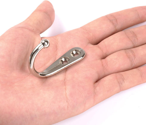 Eboot 20 Pcs Small Coat Hook Single Robe Bathroom Towel Hooks with 50 Pieces Screws for Bags
