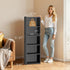 5-Tier ZENY Shelf Bookcase, Freestanding Wood Storage Display Open Bookshelf for Home Office (Black)