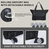 LKbeuuu Reusable Grocery Bag on Wheels Shopping Bag with Wheels, Detachable Roller Tote Bag, Luggage Bag, used