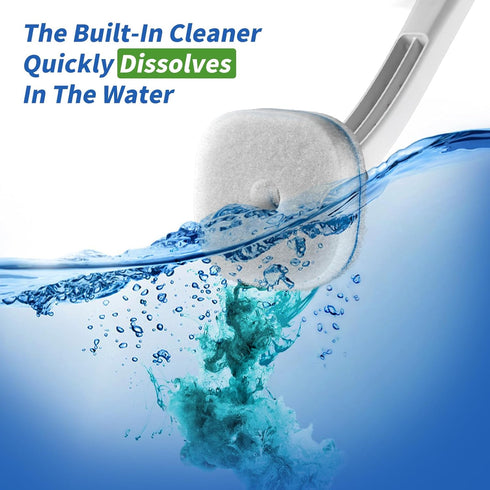 oshang Disposable Toilet Brush, Toilet Bowl Cleaner with Holder, 14 Refills for Deep Cleaning