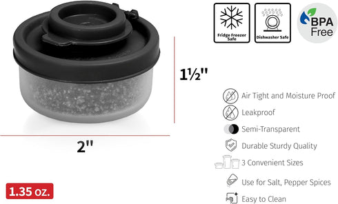 SIGNORA WARE Set 2 Set SIGNORAWARE Salt and Pepper Shakers Moisture Proof of Small Mini Salt Shaker to go Camping