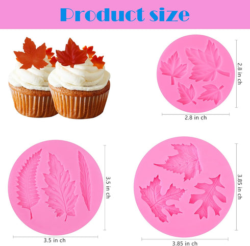 Actvty Silicone Maple Leaf Mold for Fondant, Cupcake Topper, Chocolate Candy, Sugar Craft Cake Decoration, Resin Mold