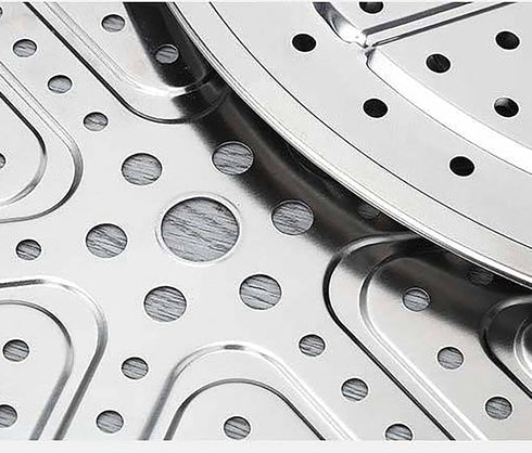 Steaming Plate, 2 Pack 10 Inch Round Food Grade Stainless Steel Steamer Plate for Food Steaming in Kitchen and Outdoors