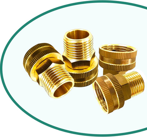 YOUHO Brass Garden Hose Adapter 3/4” GHT Female x 1/2” NPT Male Connector, GHT to NPT Fitting