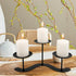 Iron Candle Holder Fireplace, Metal Candelabra Centerpiece Decor for 3 Pillar Candles