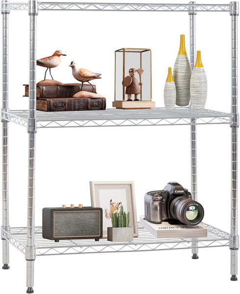 FDW 3 Tier Wire Shelving Units - Metal Storage Rack 23L x 13W x 30H, Adjustable Pantry Shelves for Kitchen
