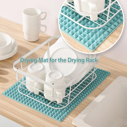 Colinda Silicone Dish and Cup Drying Mat, Extra Large Trivet for Hot Dishes, 16" x 11.5", Orange