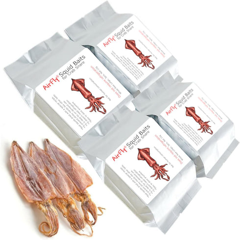 AirFly Dried Squid Fishing Bait for Crab Snares & Traps, Easy &