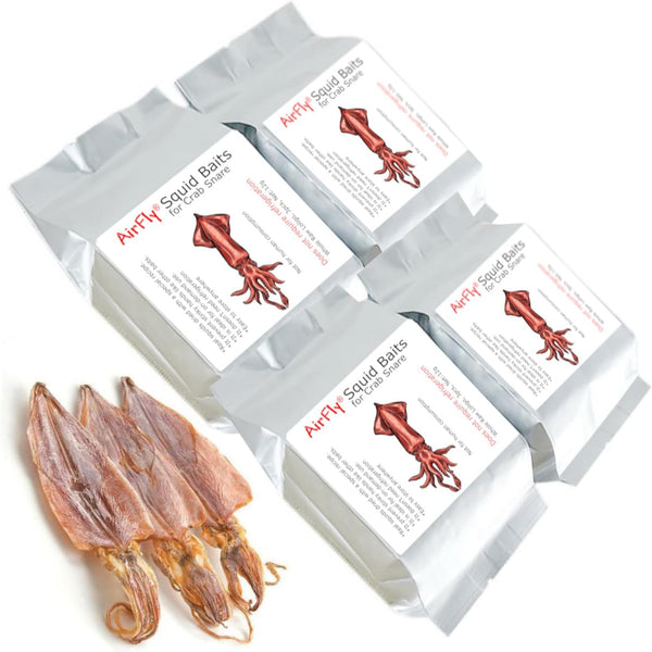 AirFly Dried Squid Fishing Bait for Crab Snares & Traps, Easy &