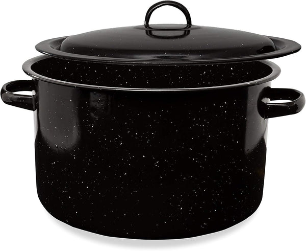 Granite 12 Qt Stockpot, Nonstick Soup Pot with Lid, Large Speckled Enamel Ware Cookware for Boiling