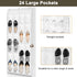 Over The Door Shoe Organizer - 2 Pack with 24 Pockets and Hooks for Space Saving, White