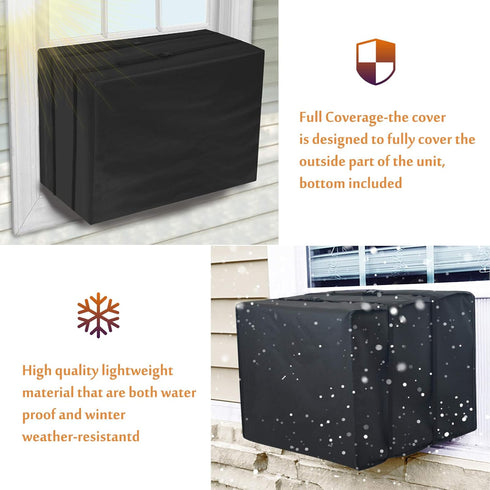 Foozet Window Air Conditioner Cover for Outside Unit, Medium 25"W x 20"D x 17"H, 420D