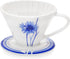 BLUE BREW Ceramic Pour Over Coffee Dripper, Size 01 Cone Coffee Maker (1-2 Cups), Portable Manual Brew Maker,