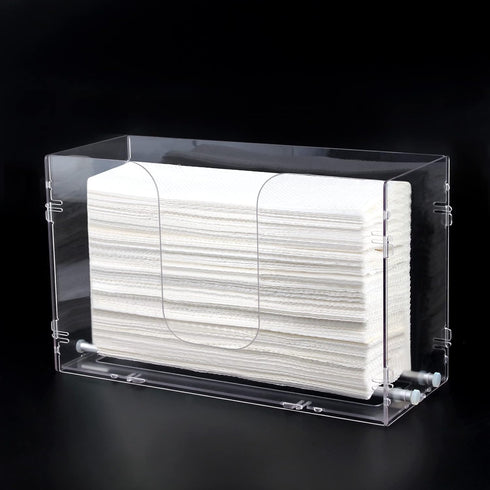 evron Countertop 2 Pack(Simple Paper Towel Dispenser & Wall Mount Clear One-Hand Pull C Fold Z Fold Trifold