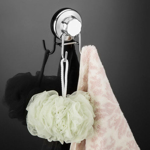 SANNO Suction Cup Hook Holder, Super Power Vacuum Suction Bath Hook, Rustproof Stainless Steel, Set of 3