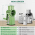 SUSTEAS Rotary Cheese Grater with Handle, Vegetable Shredder with 5 Blades & Strong Suction Base, Retro Green