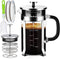 French Press Coffee Maker, 304 Stainless Steel, 4 Filters System, Heat Resistant Borosilicate Glass, BPA-Free Brewed