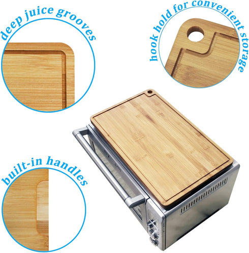 Bamboo Wood Cutting Boards for Mini Smart Toaster Oven Air, Compatible with Breville 860 BSS, 1.2inch Feet