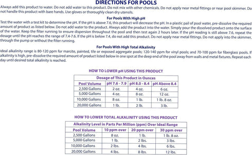 5-Pounds Robelle Premium pH Down for Pools, Concentrated Sodium Bisulfate, Made in USA