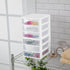 Sterilite Clearview Plastic Multipurpose Small 3 Drawer Desktop Storage Unit, White, 6 Pack