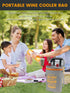 Set 2 2 Wine Cooler Bag Gift with Tumblers, Insulated Portable Wine Carrier Holds Bottles, Perfect for Outdoor Use