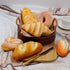 Funzhan 6pcs Artificial Bread Decoration Fake Bread Donut Baguette Croissant Display Models Realistic French Loaf
