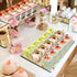 150 Pack 8oz 50, Square Plastic Dessert Cups with Dome Lids and Mini Gold Spoons, Clear Yogurt Parfait Cups Serves