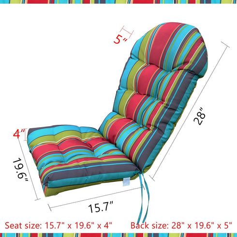 Enipate High Back Adirondack Chair Cushions - Weather Resistant Tufted Seat Pads for Indoor & Outdoor Use