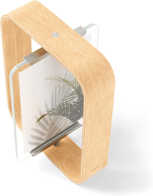 Umbra Bellwood Desk Frame, Rotating Floating Picture Frame, Horizontal or Vertical, 4x6in, Natural Finish