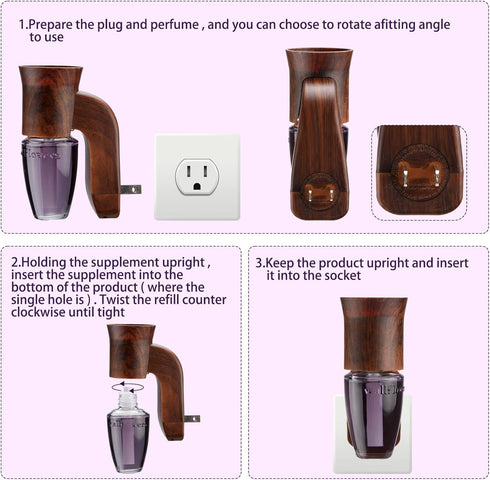 Wall Fragrance Plug with Night Light, Compatible with Bath and Body Works, 2 Pcs