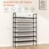 6 Closet 5 LANTEFUL Tier Shoe Rack for Shoe Organizer with Hooks, Long Shoe Shelf Storage for Shoe and Boot Stackable