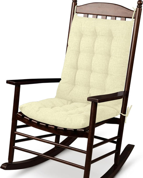 ELFJOY Rocking Chair Cushion Large Rocking Chair Pads with Ties Premium Linen