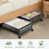 Under Bed Storage Containers Drawers on Wheels, Organizer with Dust Cover, 2 Pack (Black/Solid Fabric)