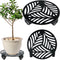 1 Pack 12 inches Large Metal Plant Caddy with 3 PU Metal