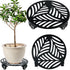 1 Pack 12 inches Large Metal Plant Caddy with 3 PU Metal