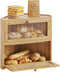 BAMBANG Corner Bread Box for Kitchen Countertop, Double Layer Bamboo Bread Storage