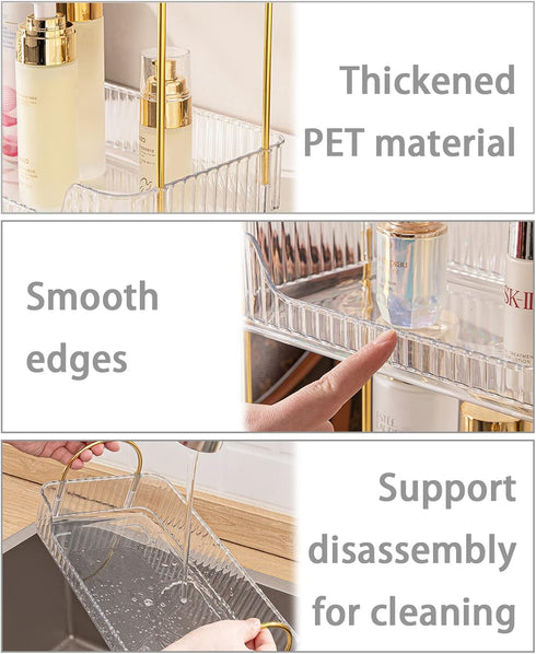 Counter Countertop Kitchen(3 shuang qing Bathroom Organizer Storage, Cosmetics Skincare Shelf, Makeup Organizer Perfume