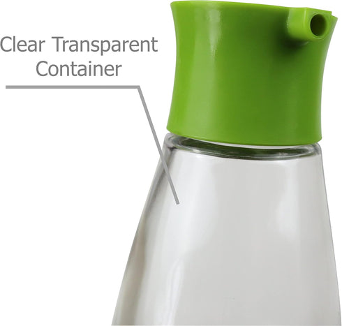 EIKS 2 Set Glass Cruet Bottles Dispenser for Olive Oil Vinegar Soy Sauce, Suitable for Kitchen Cooking Barbecue Usage
