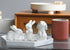 GOODSTART Ceramic Bunny Rabbits Easter Bunny Figurine Porcelain Modern Art Home Decoration, Statues for Spring Home