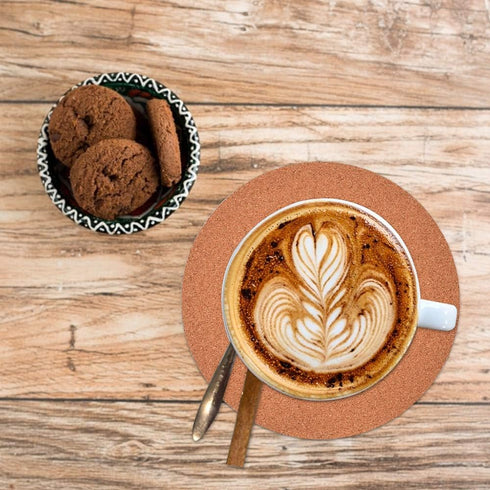 2-Pack 8" Round Cork Coasters, Absorbent Plant Saucers & Trivets for Hot Pots, DIY Craft Board