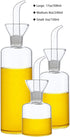 HAIZEEN 17oz/500ml Clear Glass Olive Oil Dispenser Bottle - Non Drip Cruet with Pourers, Kitchen Carafe for BBQ