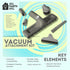 1.25" Gray Vacuum Attachment Kit with 2 Adapters, Compatible with Miele, Eureka, Kirby, Hoover, Shop Vac