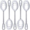 Super Strong Ergonomic 11 in Serving Spoon, 5 Pk Big Perforated Stainless Steel Spoons for Cooking, Baking, and Basting