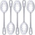 Super Strong Ergonomic 11 in Serving Spoon, 5 Pk Big Perforated Stainless Steel Spoons for Cooking, Baking, and Basting
