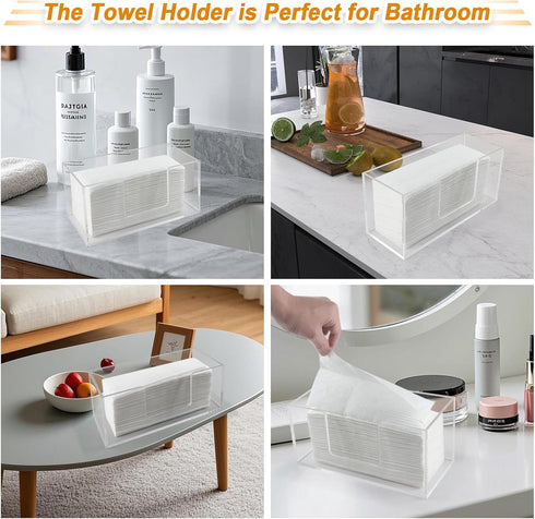 1Pack Countertop (1) Acrylic Paper Towel Dispenser, Napkin Holder for Bathroom, Kitchen & Paper Towel Holder