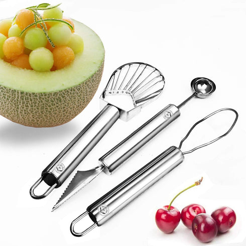 NewlineNY Stainless Steel Kitchen Tools: Fruit Helper, 3 Pcs