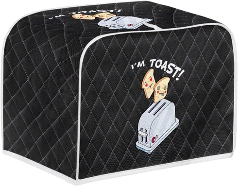 Cartoon Toaster Pattern Toaster Dust Cover Kitchen Oven Cover with Top Handle Bread Toaster Cover Portable & Foldable, Great Girt for Women