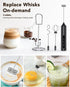 3-in-1 3 Electric Milk Frother with Stand, Rechargeable LED Display & Speeds - Portable Whisk for Coffee, Protein